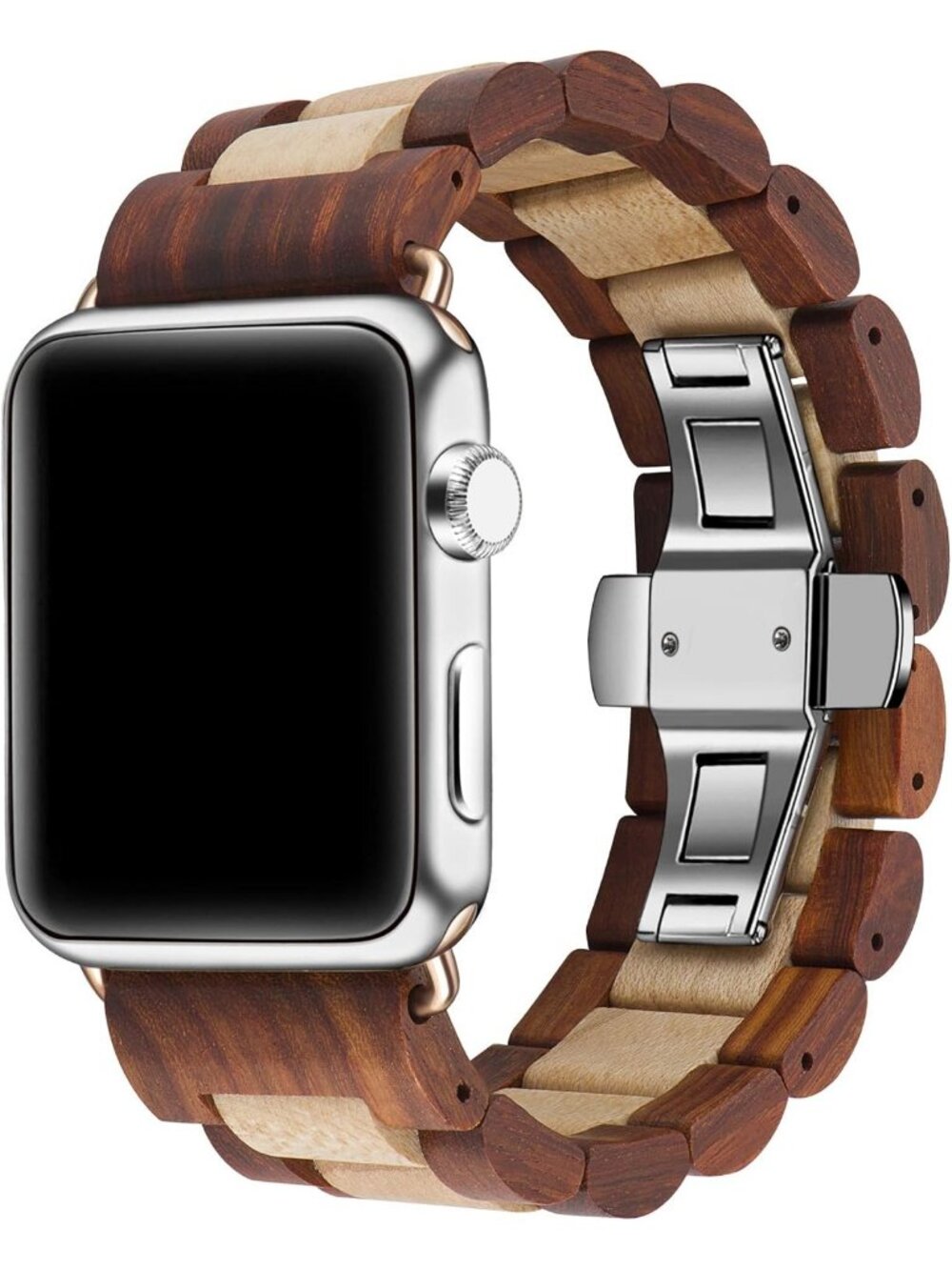 Men's Beige Analog Quartz Natural Hardwood Compatible Waterproof Wooden Watch